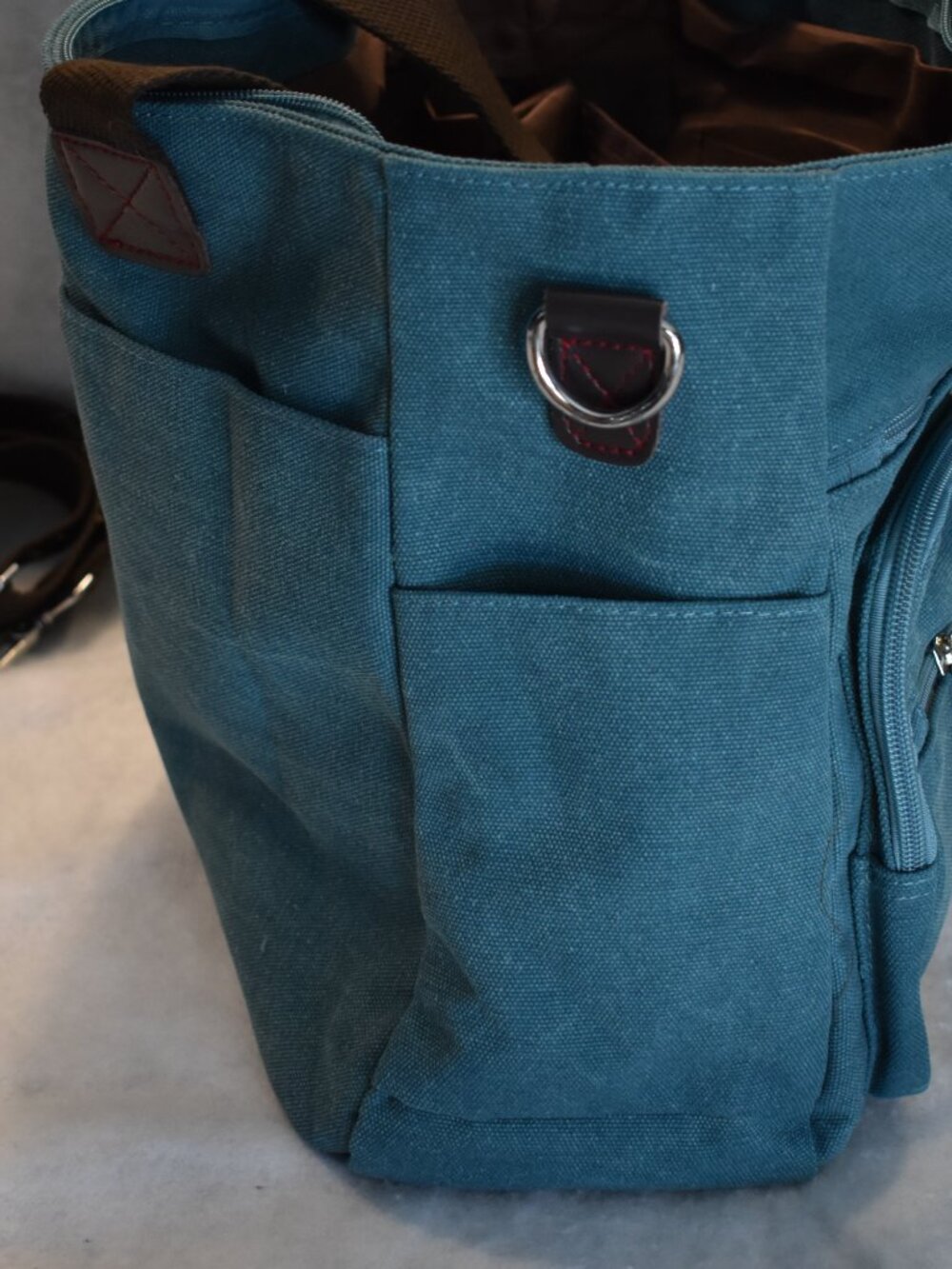 TOLFE Tough Life Teal Heavyweight Canvas Tote Messenger Bag - Picture 7 of 11